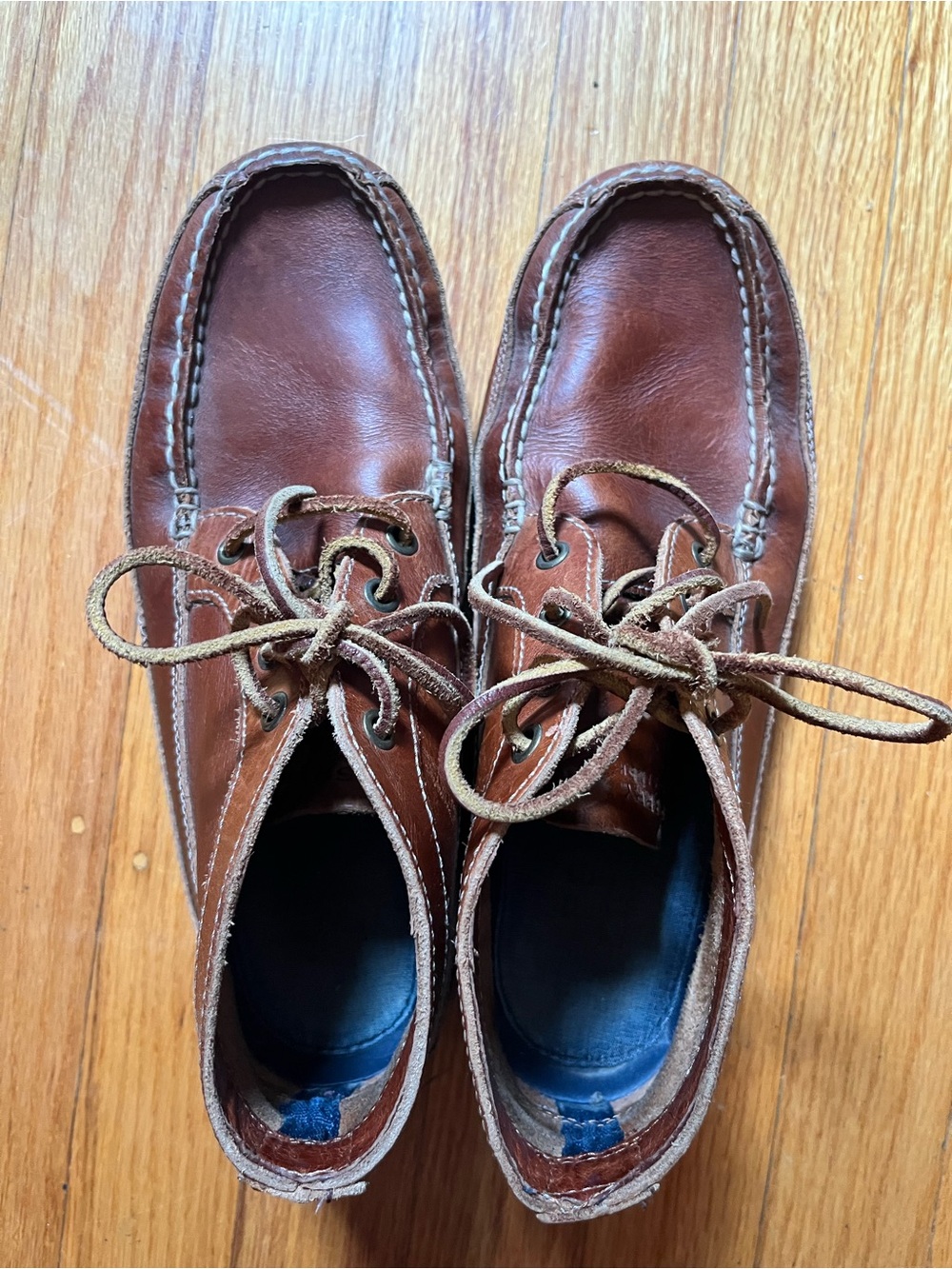 Sperry Brown Leather Moc Toe Boat Shoes